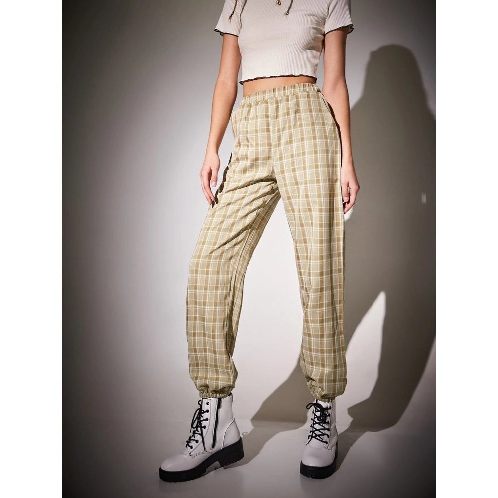 New Romwe Checkered‎ pants with hidden pocket Size Medium - Picture 7 of 7